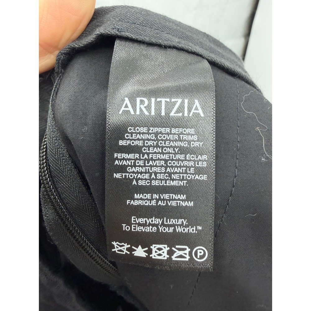 Babaton Aritzia parity Wide Leg Trousers sz 2 Black Linen Blend High Waist - Picture 6 of 10